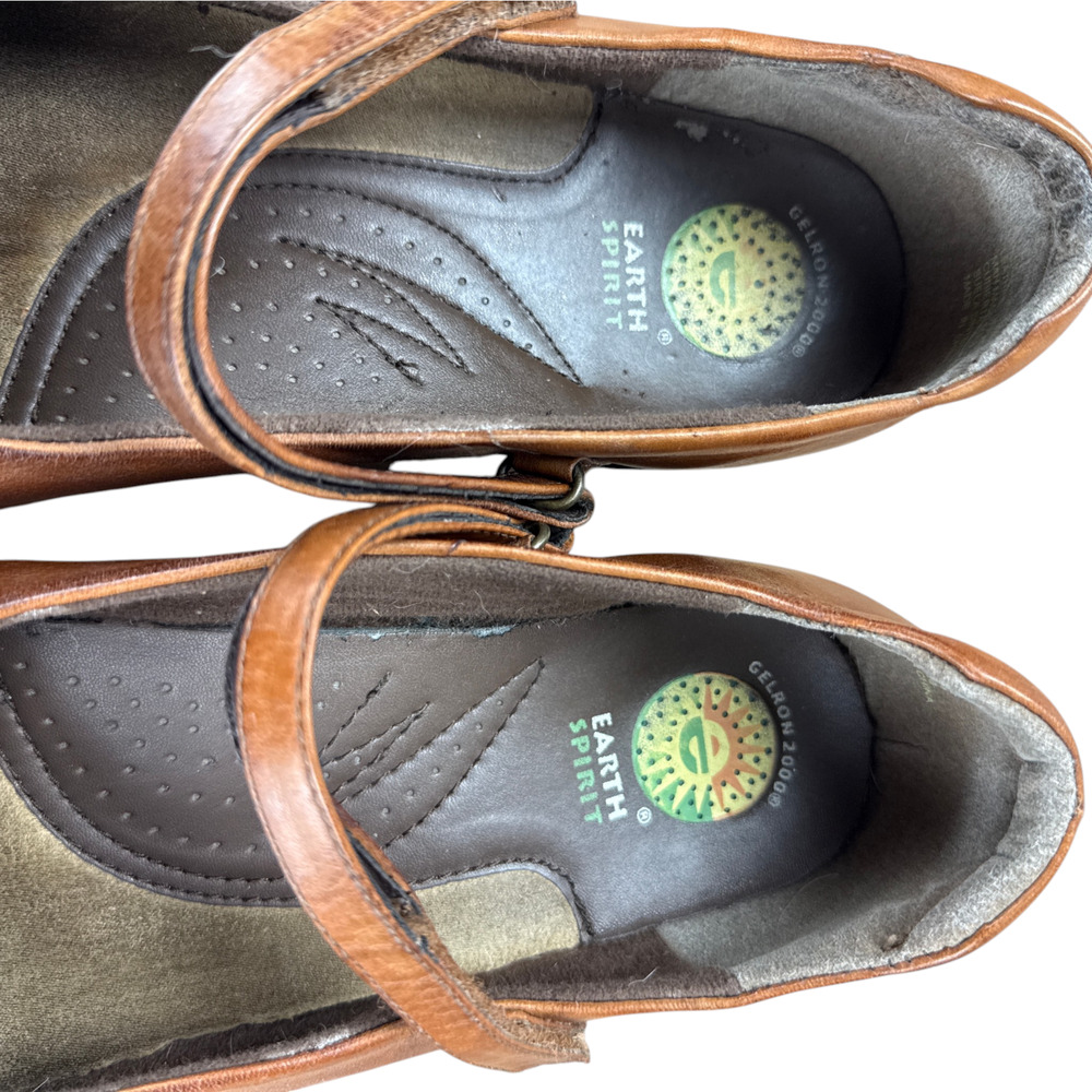 Earth Spirit Womens Size 11 Elliot Leather Mary Jane Flats Brown Comfort Granola - Picture 8 of 12